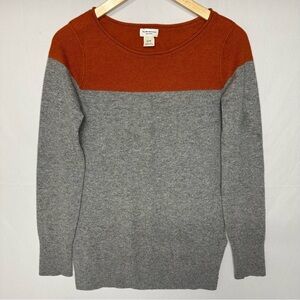 Club Monaco Cashmere Boat Neck Sweater Heather Gray Orange Women’s Size XS